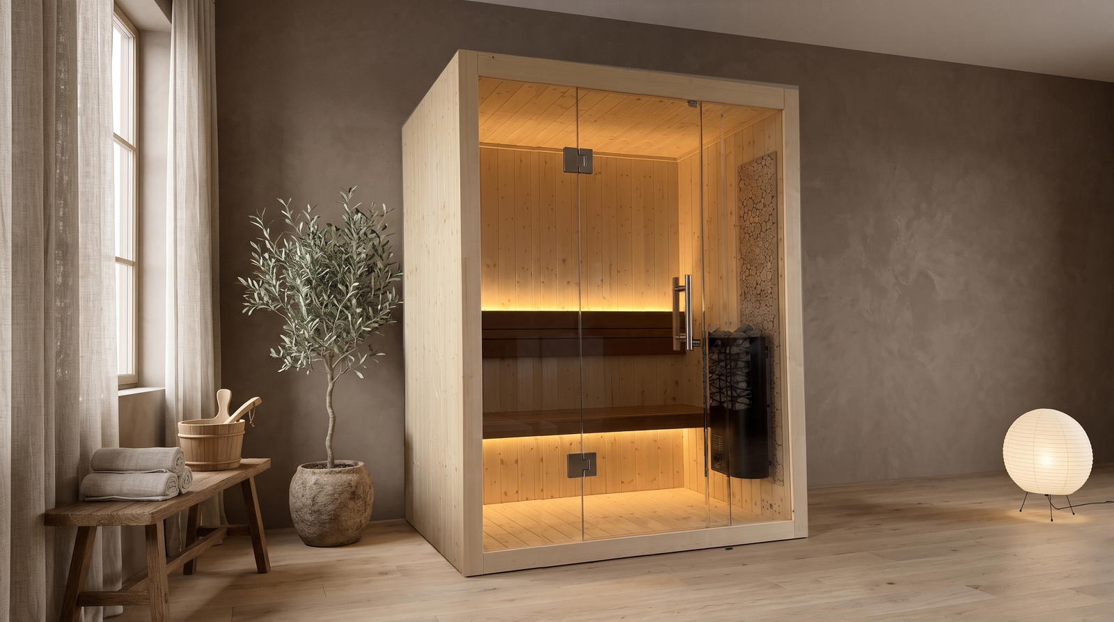 Finse sauna S-Line Nordiq 150, woonkamer