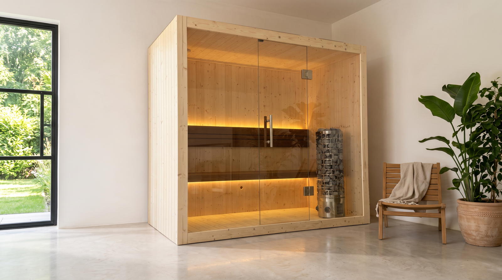 Finse sauna S-Line Nordiq 210 Single, poolhouse