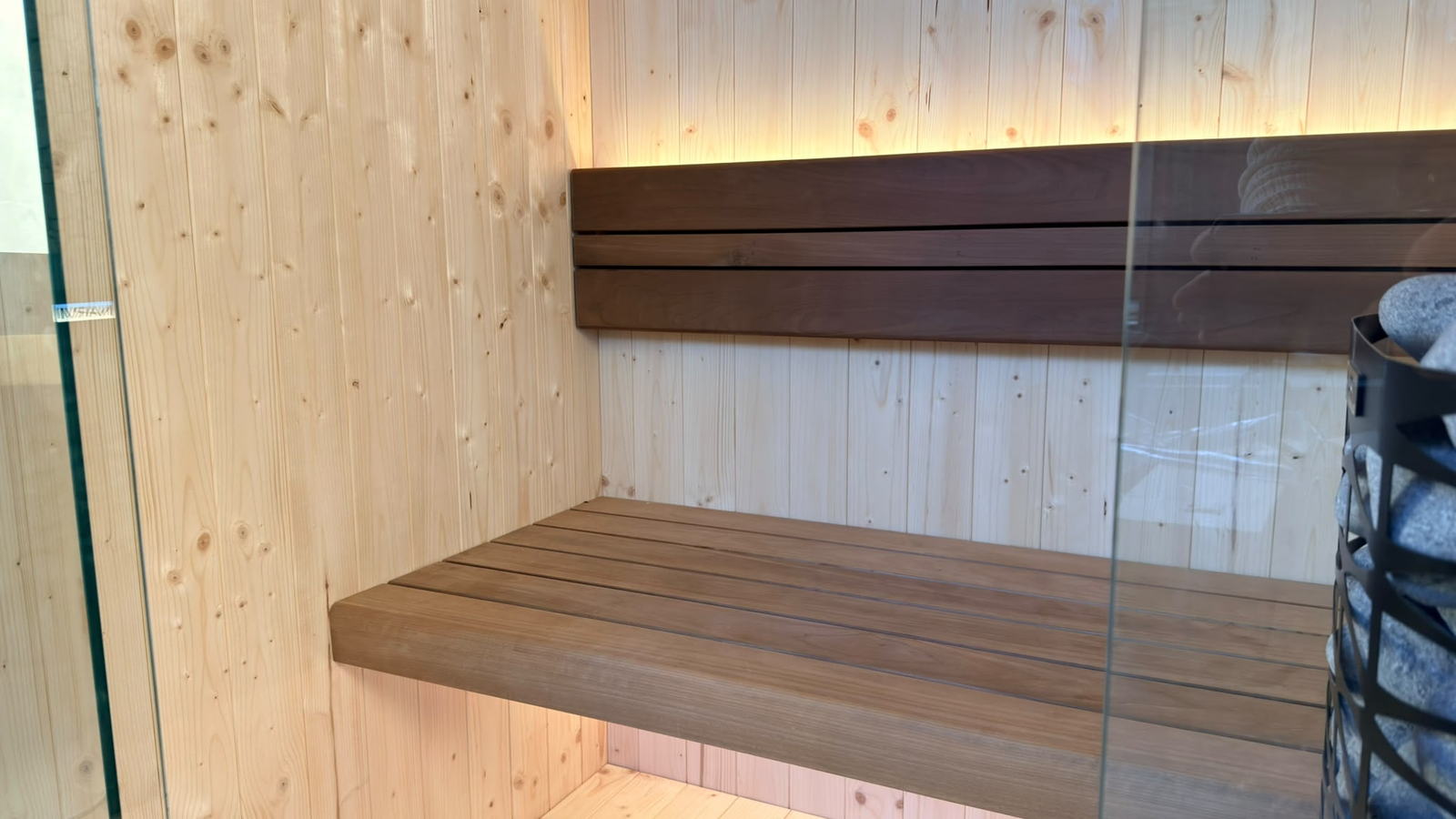 Finse sauna S-Line Nordiq 110, bank en led